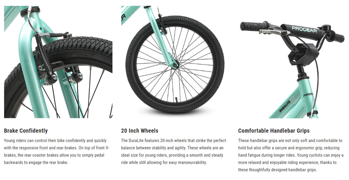 DuraLite bike with responsive brakes and grips